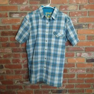 Kuhl Seersucker Short Sleeve Plaid Button Down Shirt